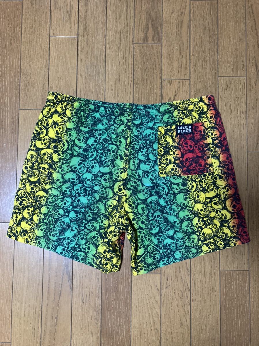USA製 LIFE'S A BEACH スカルショーツ L ショートパンツ 80s 90s