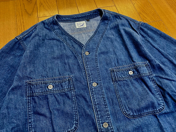 期間限定出品 7/11まで!! 極美品 orslow オアスロウ ノーカラー ノン 