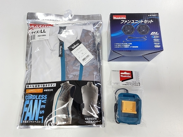Makita 充電式ファンベスト 本体 ファン ケーブル セット　サイズL Makita 充電式ファンベスト 本体 ファン ケーブル セット サイズL