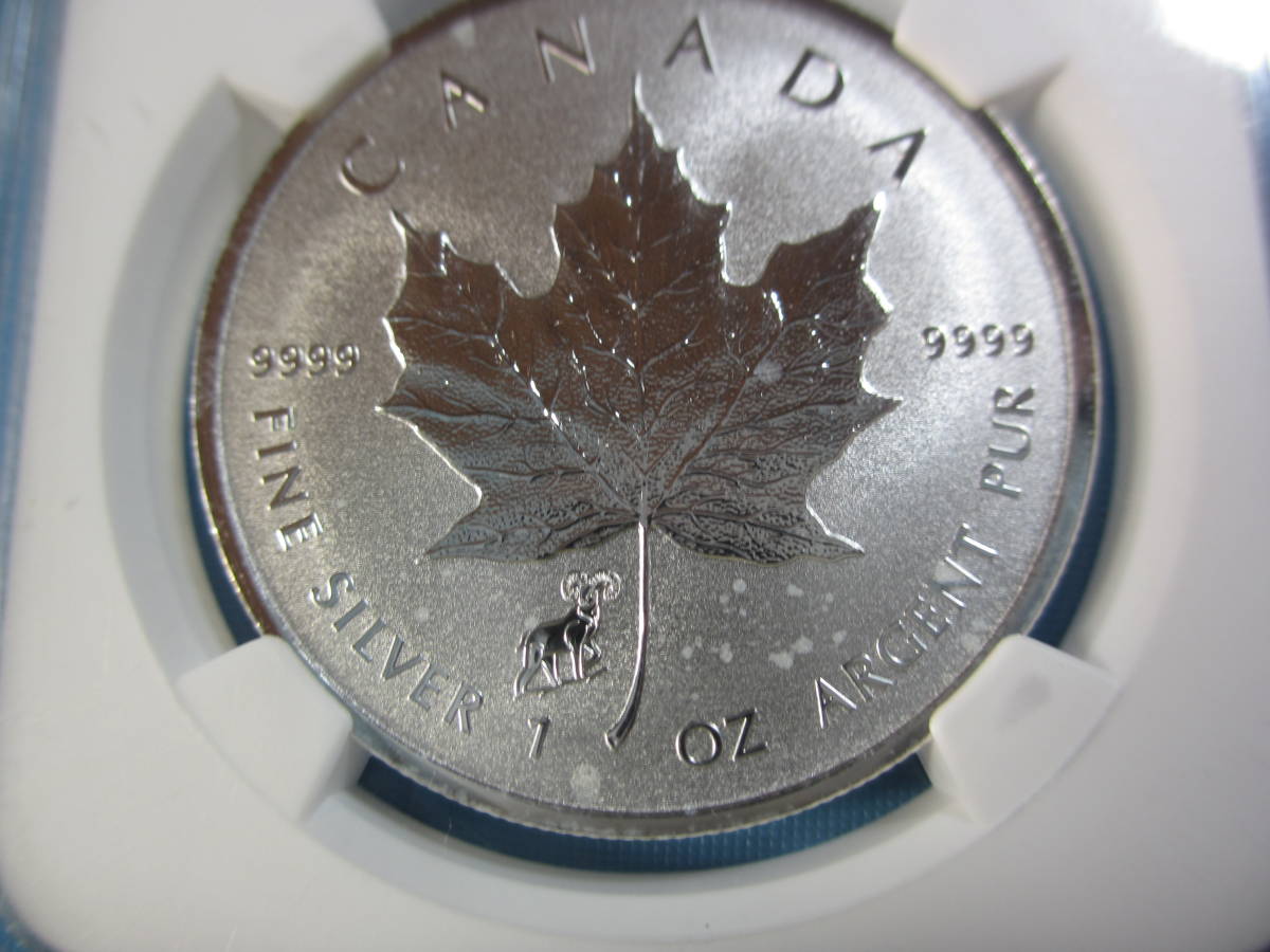 1oz銀貨 2015年 5c＄ メープルリーフ「山羊」 NGC PF69 REV-PF