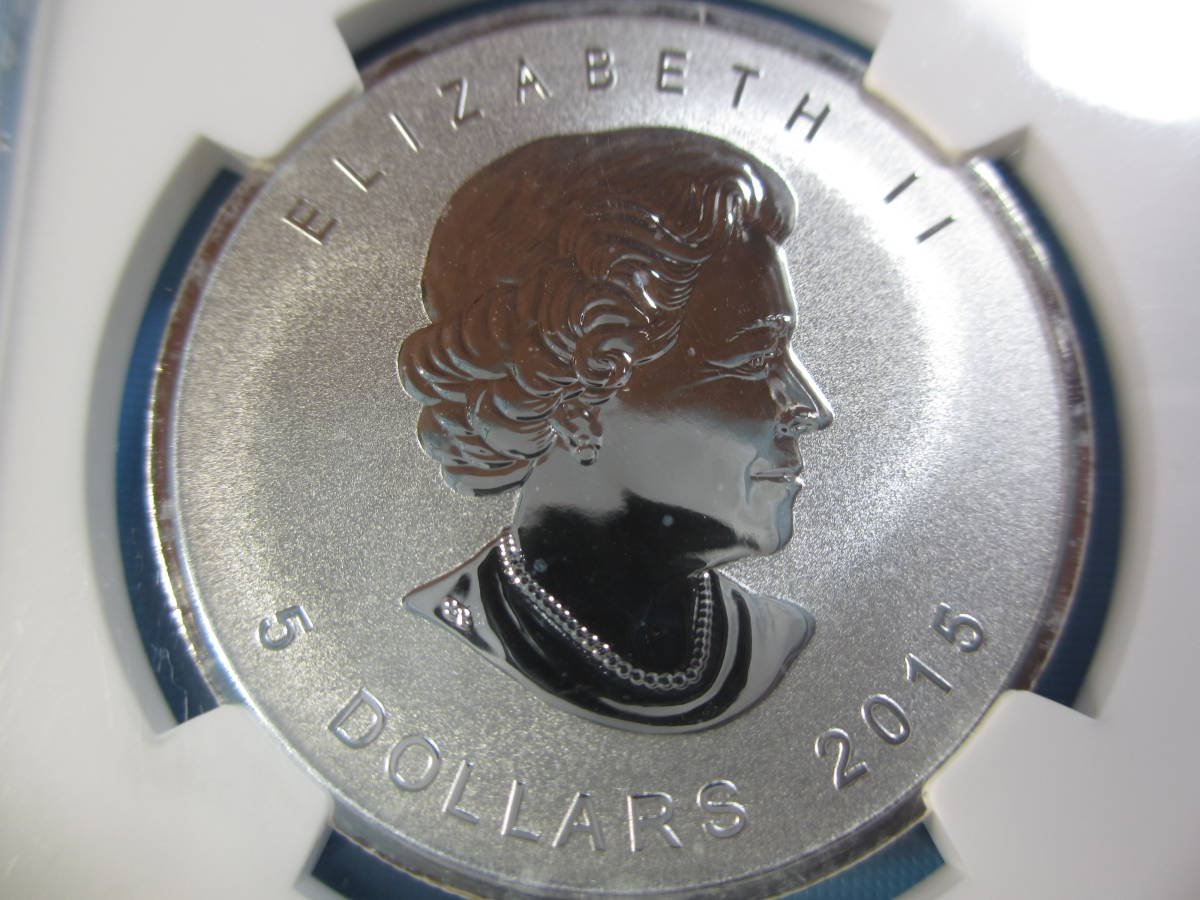 1oz銀貨 2015年 5c＄ メープルリーフ「山羊」 NGC PF69 REV-PF
