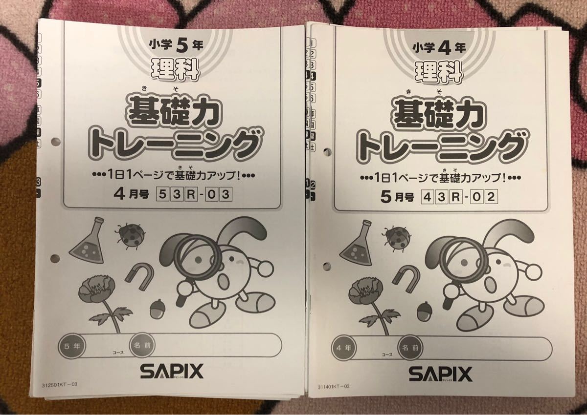 SAPIX 小5 理科 基礎力トレーニング 4冊セット　サピックス SAPIX サピックス 理科基礎力 トレーニング 小4/小5 2011～2012 2年分