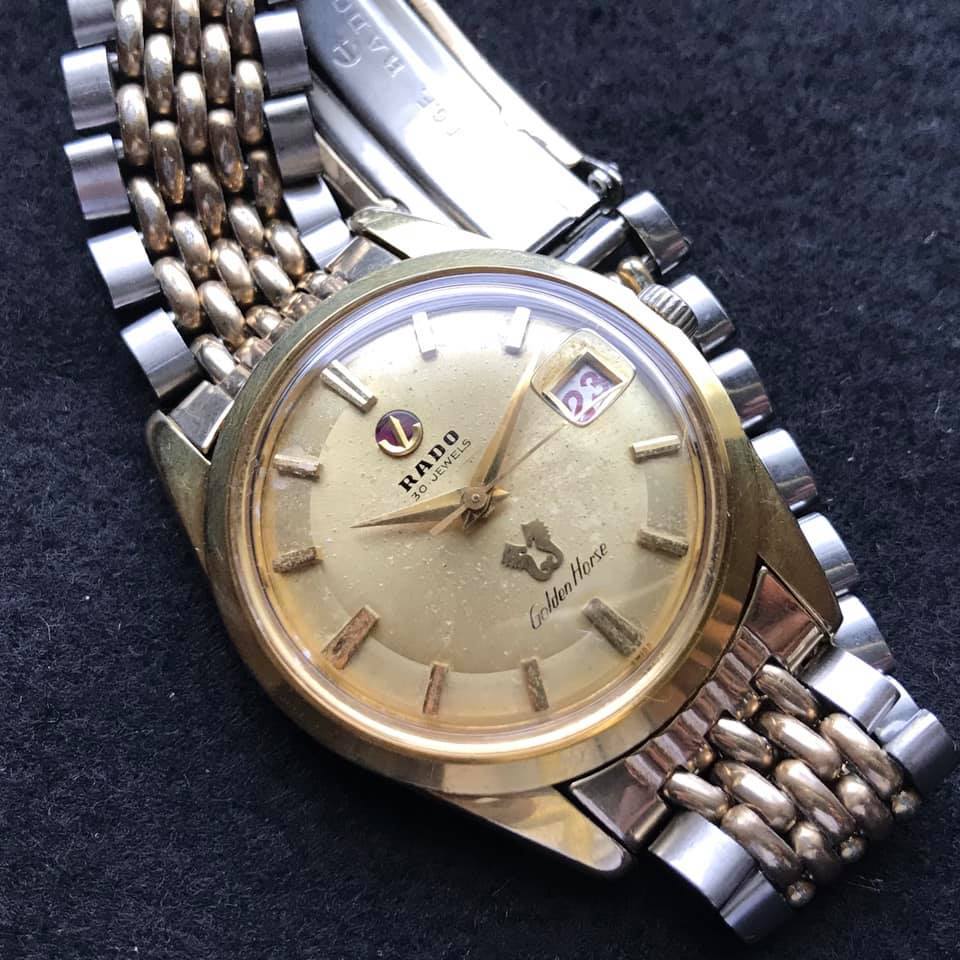 RADO GoldenHorseラドーゴールデンホース30石 ゴールド色ジャンク 希少純正ベルト付 ラドー ゴールデンホース 30石 稼動品 RADO GOLDEN