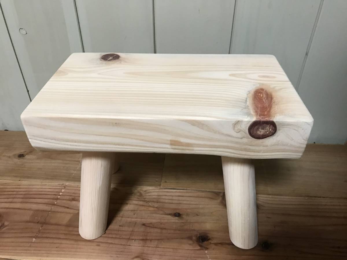 小さな森の倉庫 大工さん手づくり♪天然木 檜（ひのき） 一枚板 無垢　ミニ ベンチ 花台 スツール イス ミニテーブル _6