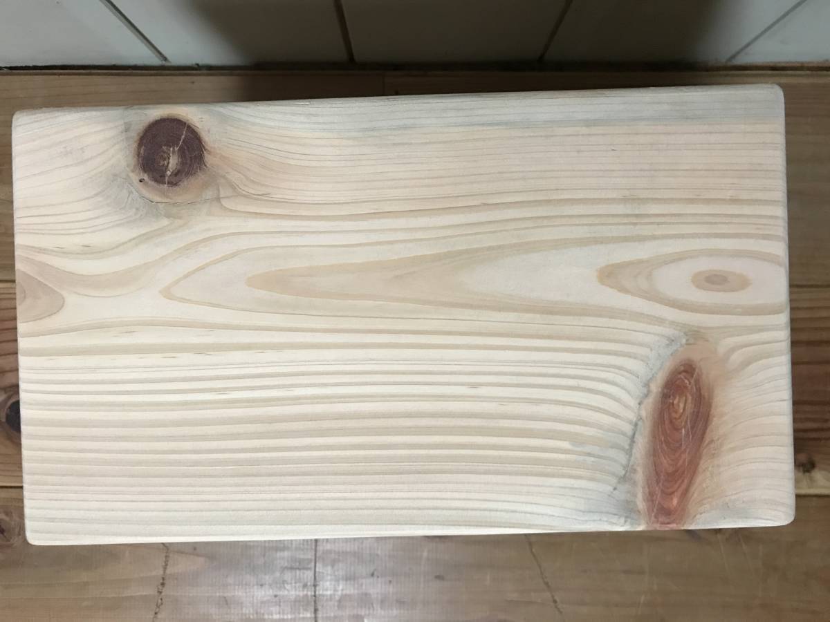 小さな森の倉庫 大工さん手づくり♪天然木 檜（ひのき） 一枚板 無垢　ミニ ベンチ 花台 スツール イス ミニテーブル _8