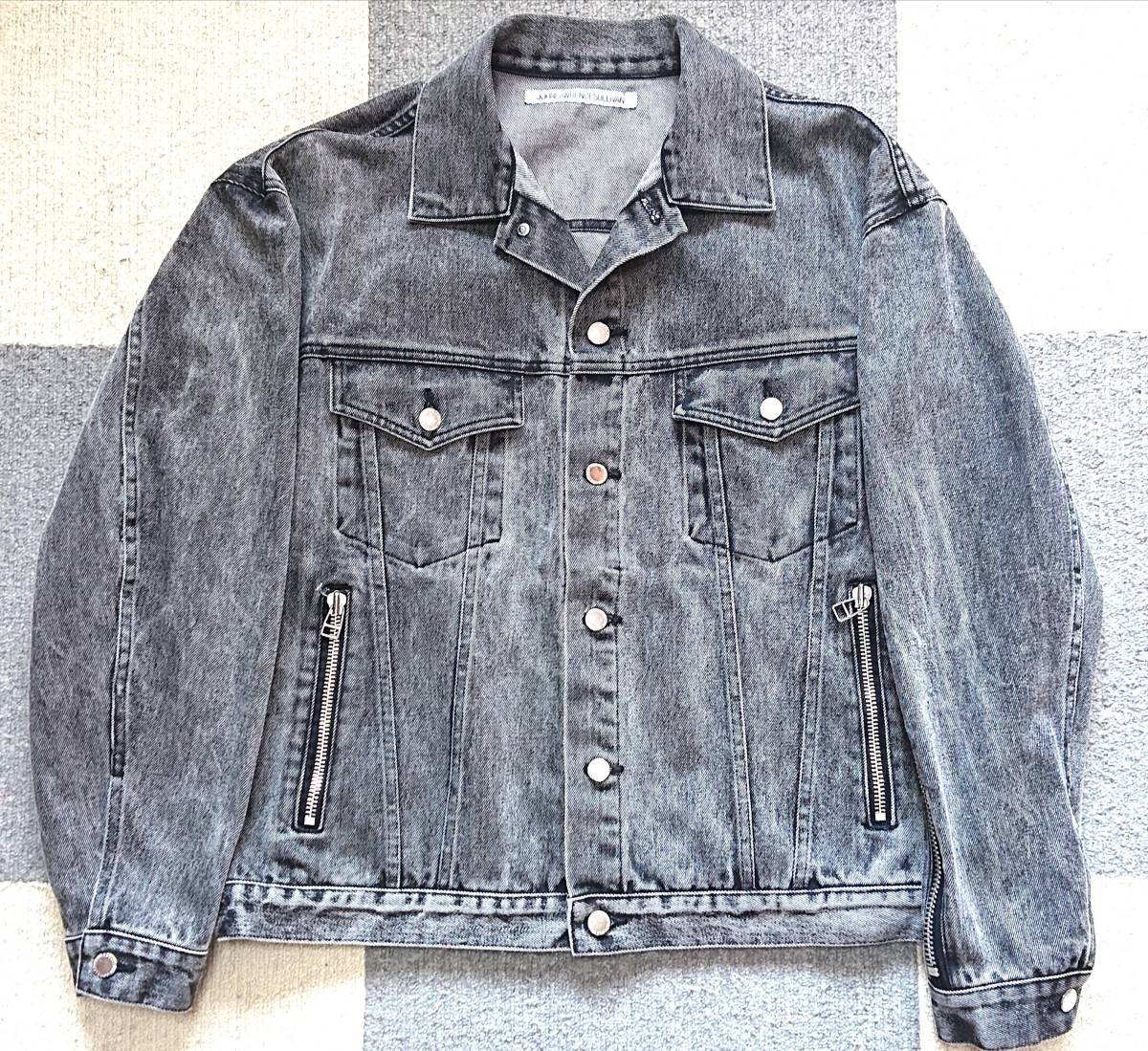 定価7万円/JOHN LAWRENCE SULLIVAN/ BLEACHED DENIM ZIPPED JACKET  