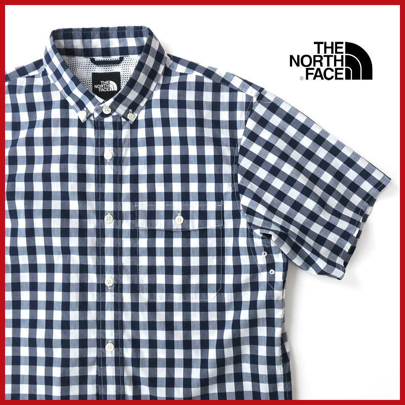  NORTH FACE ノースフェイス ギンガムチェック アウトドアシャツ ネイビー/L(半袖シャツ)｜売買されたオークション情報、yahooの商品情報をアーカイブ公開 - オークファン 男性用