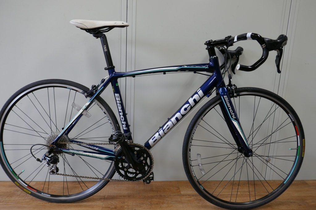 自転車 Bianchiグレー アルミフレーム ロードバイク 700C