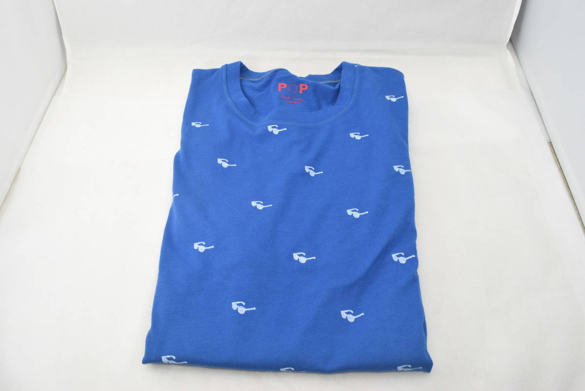 ポールスミス Paul Smith Pop Tシャツ サングラス柄 ブルー Lサイズ コットン100 着丈73 肩幅46 定価6 380円 L サイズ以上 売買されたオークション情報 Yahooの商品情報をアーカイブ公開 オークファン Aucfan Com
