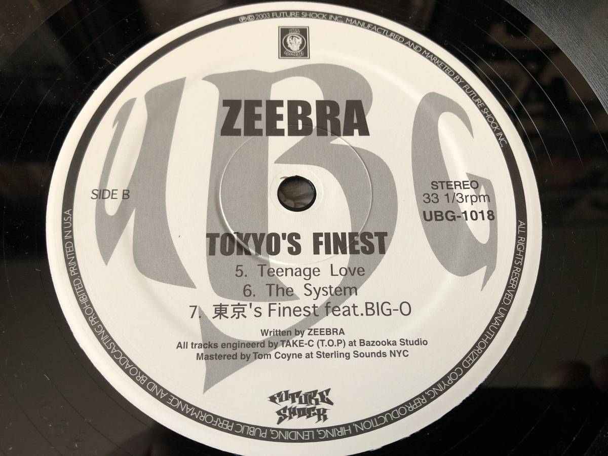 ZEEBRA TOKYO'S FINEST アナログレコード 2LP Zeebra – Tokyo's Finest