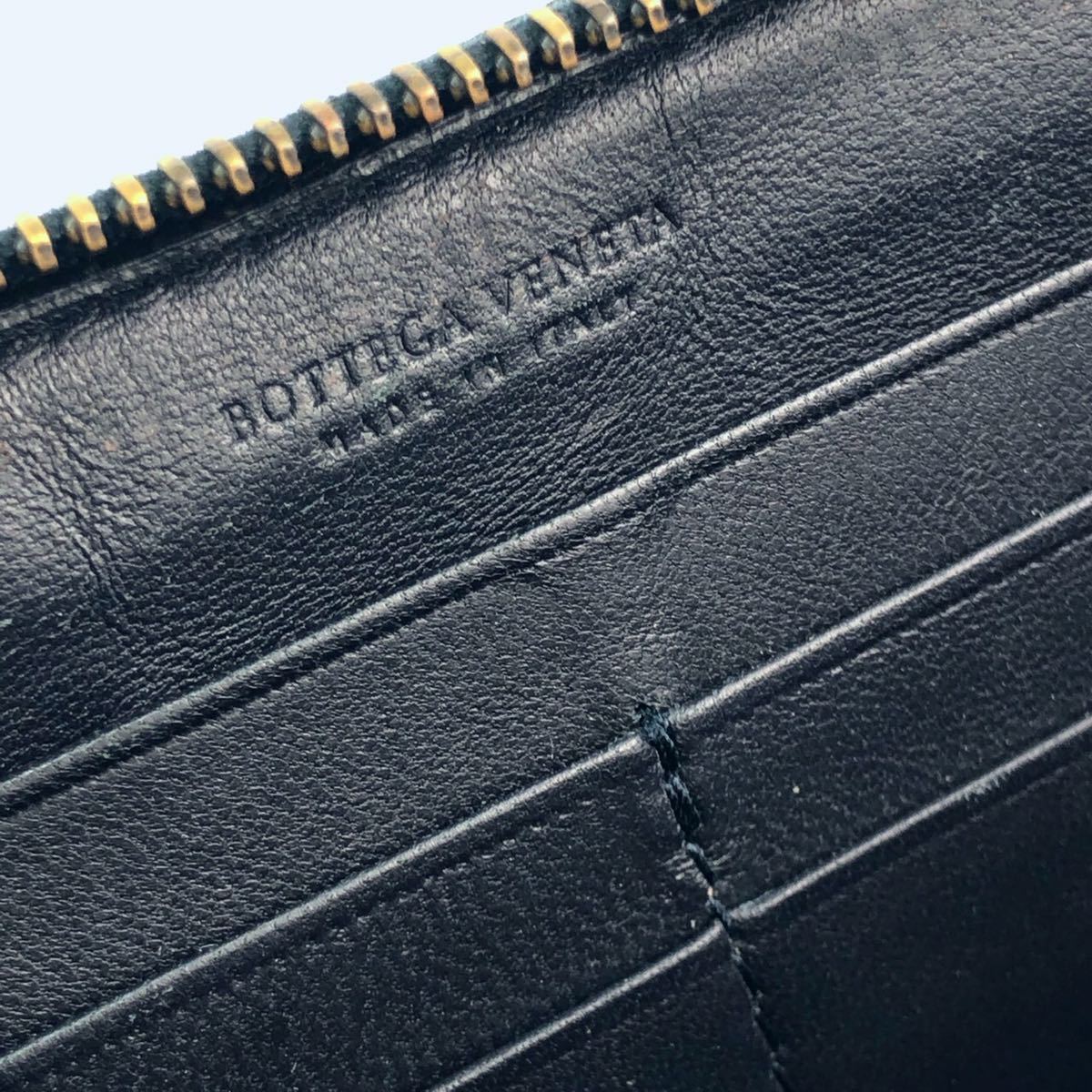 ボッテガヴェネタ/ラム/長財布/ラウンドジップ/ダークネイビー/BOTTEGA 