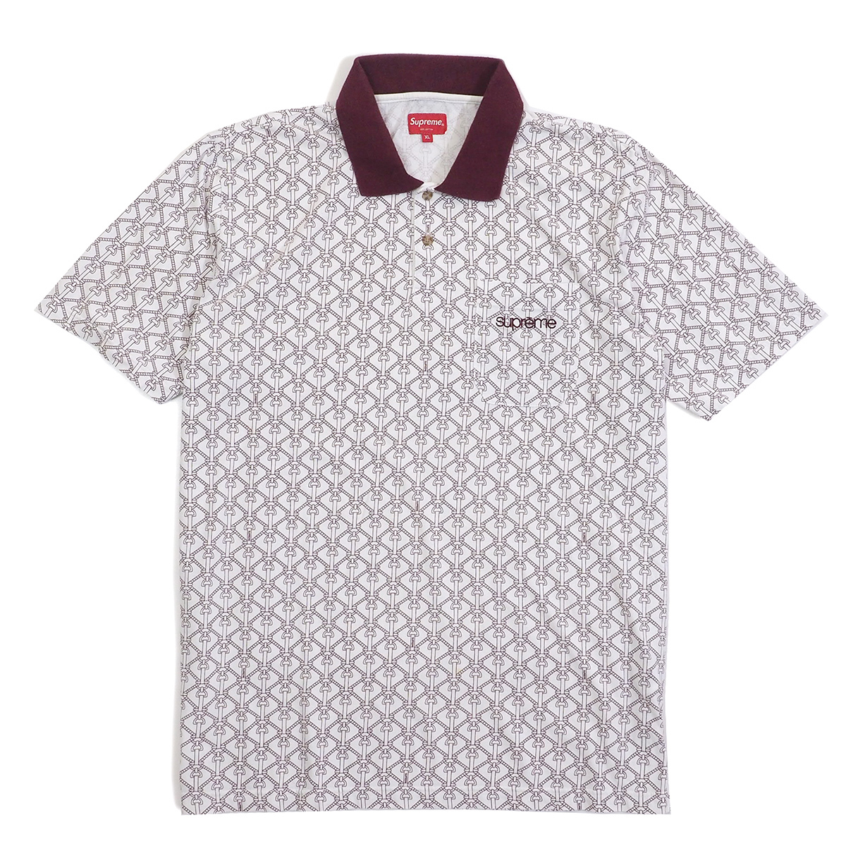 Supreme - Rope Print Polo バーガンディーXL シュプリーム - ロープ 