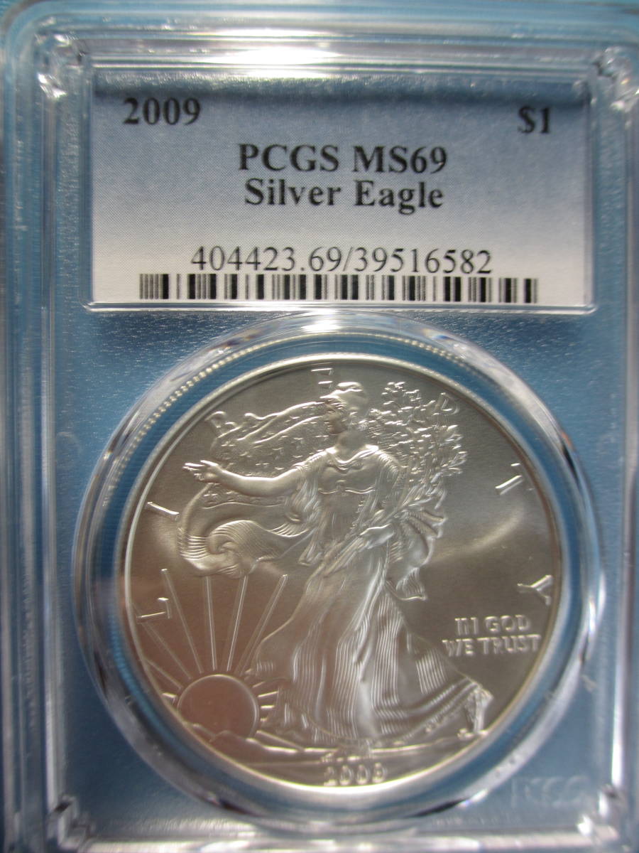 1oz .999銀貨 2009年 1＄ ウォーキングリバティ PCGS MS69