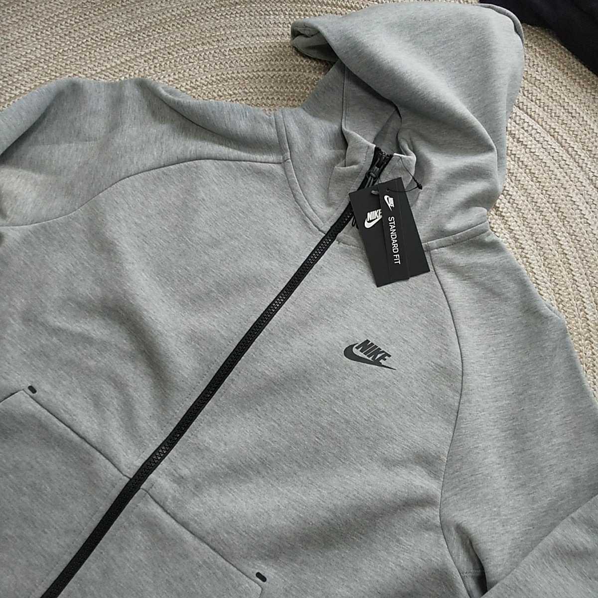 新品 最終1点 定価11000 NIKE テックフリース パーカー グレー M 