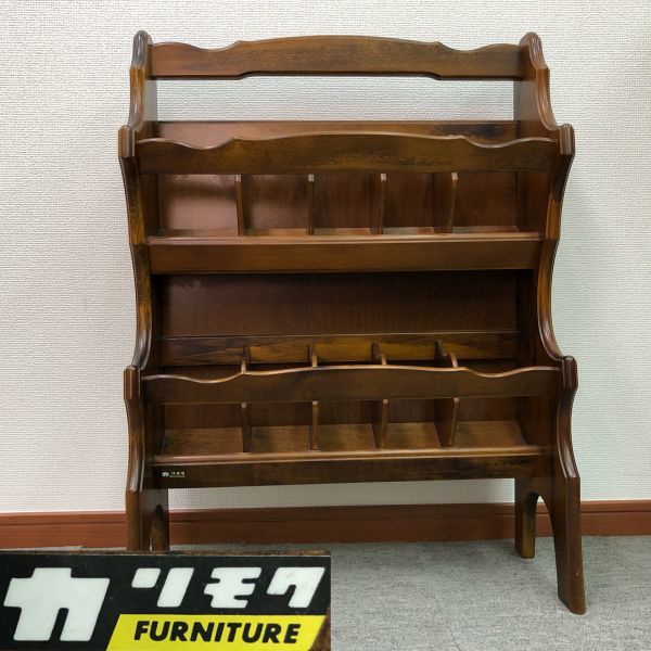 カリモク　スリッパラック マガジンラック　木製　アンティーク　レトロ　ラック karimoku/カリモク スリッパラック 2段タイプ 木製 ラック クラシック