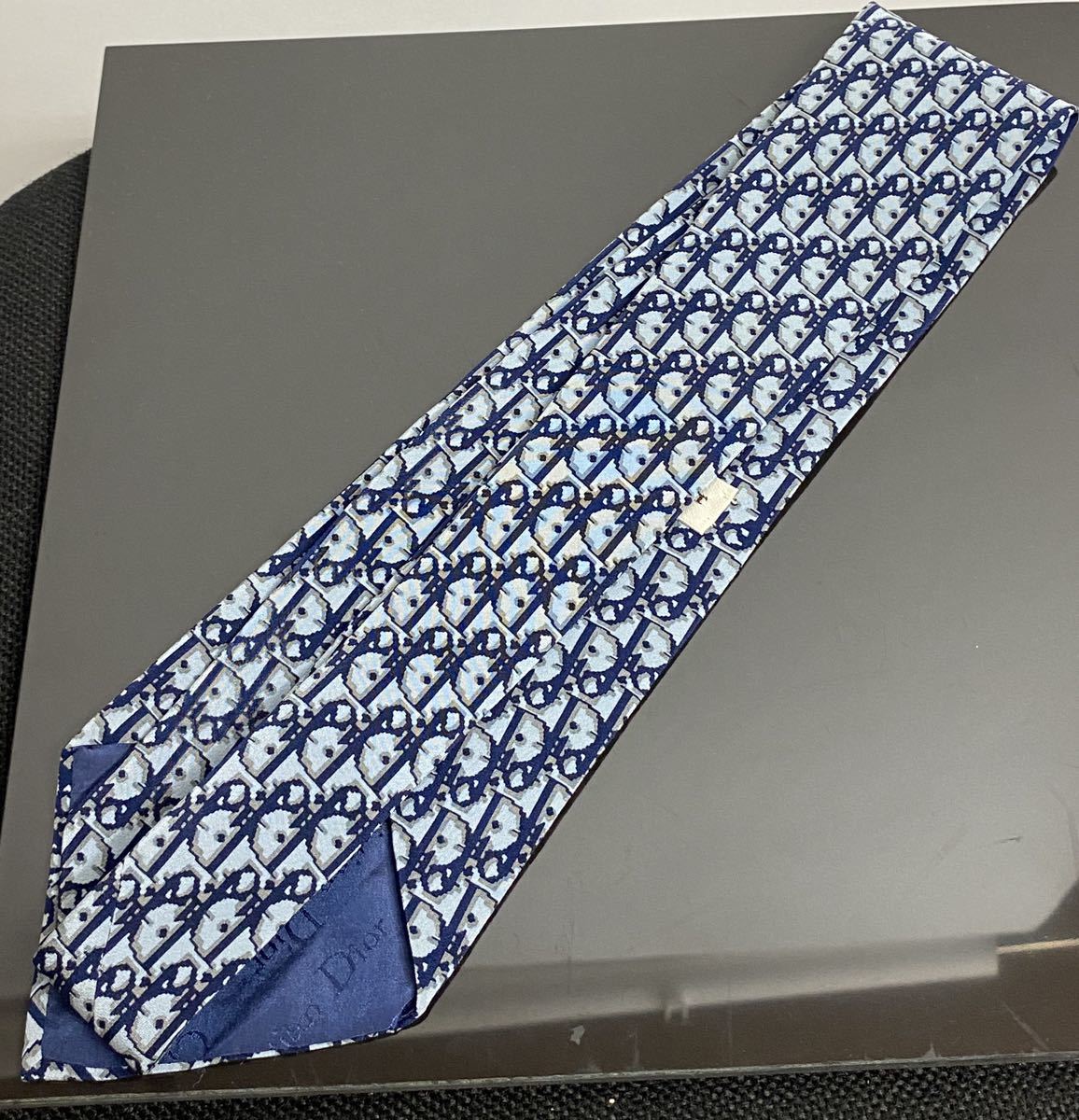 正規品 レア ディオール Dior トロッター シルク ネクタイ ネイビー