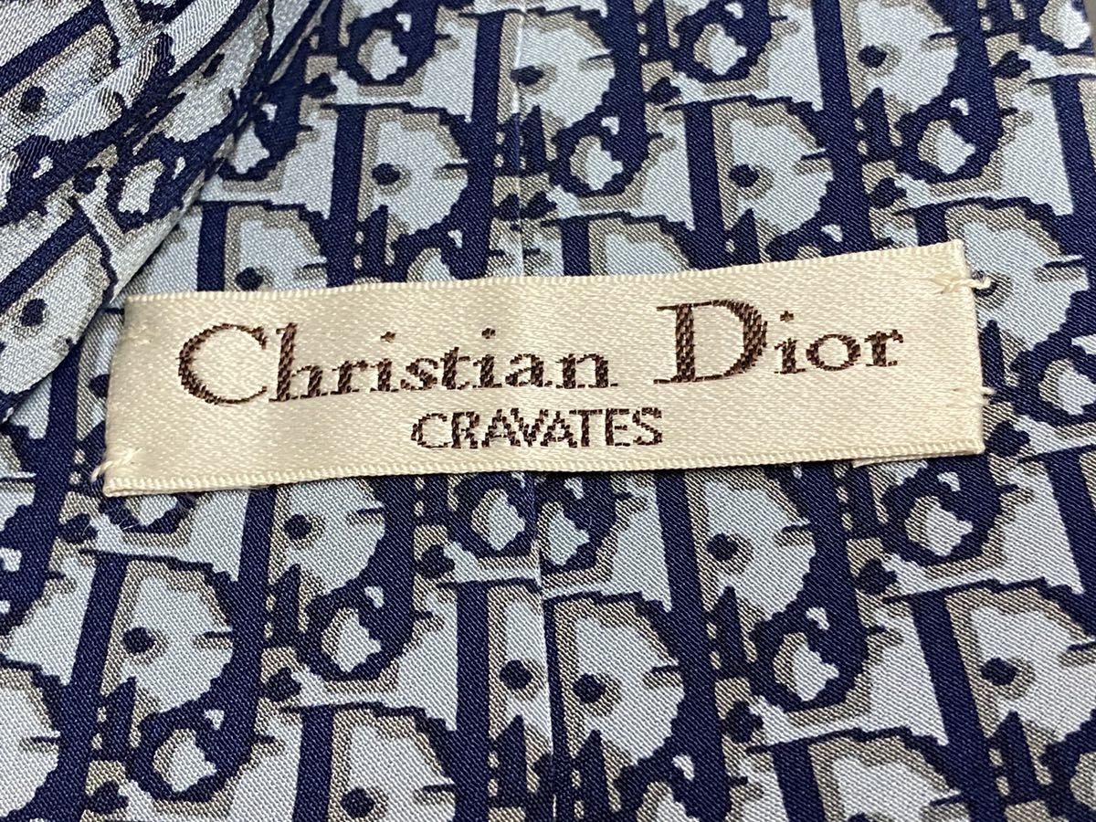 正規品 レア ディオール Dior トロッター シルク ネクタイ ネイビー