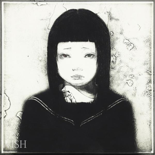 藤本 能道 銅版画 こぶし尾長 藤本能道《美男桂尉鶲図隅切り大筥