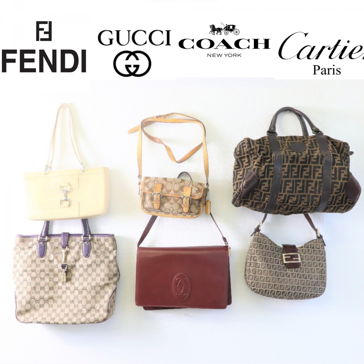 激安大特価，2026 ブランド バッグ 6点まとめ FENDI フェンディ GUCCI グッチ COACH コーチ Cartier カルティエ ショルダーバッグ ハンドバッグ FP000FEM12(ショルダーバッグ)｜売買されたオークション情報、yahooの商品 かばん、バッグ