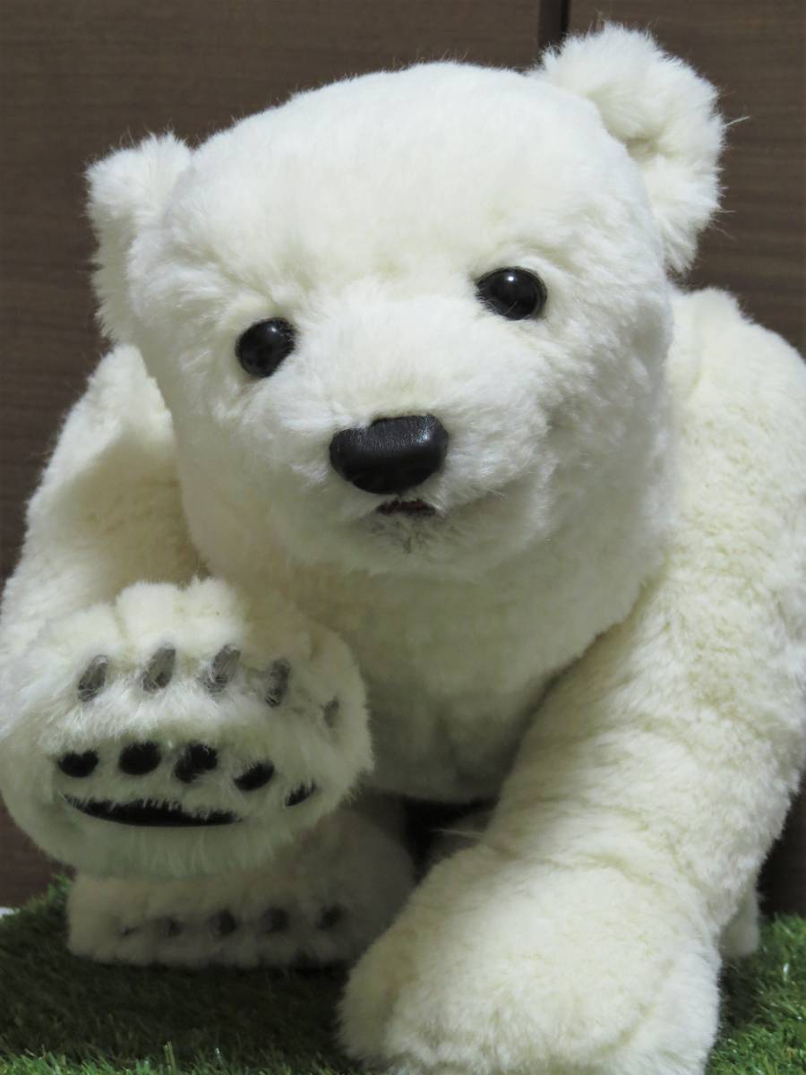 表情が変えられる！(開閉できる口＆まぶた)大きなシロクマちゃん『フル