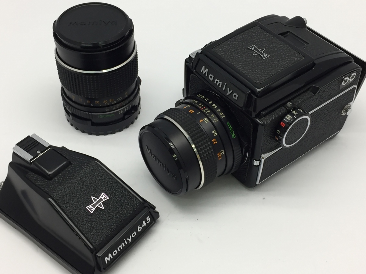 フィルムカメラ Mamiya G 1:4.5 150 L □ 1円 中古 マミヤ M645 中判カメラ/ 1:3.5 f=150mm レンズ他 3点