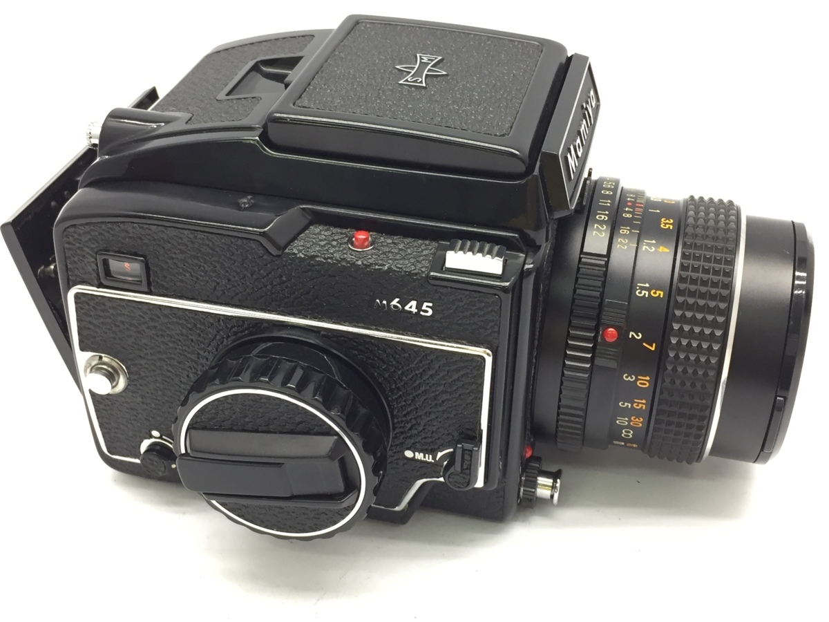□ 1円 中古 マミヤ M645 中判カメラ/ 1:3.5 f=150mm レンズ他 3点