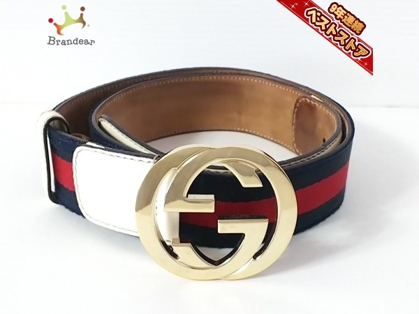 グッチ GUCCI 85・34 - ナイロン×レザー×金属素材 ダークネイビー