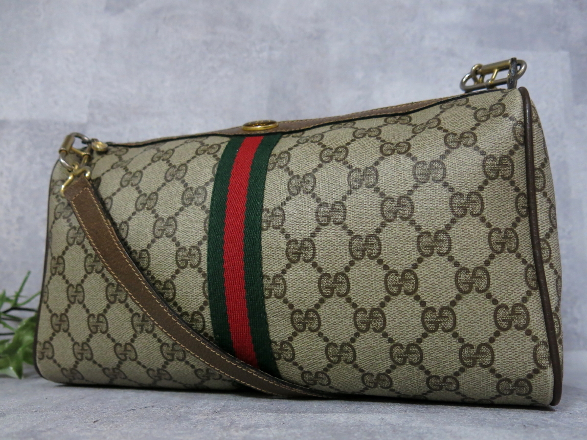 ○GUCCI オールド グッチ○シェリー○GGスプリーム PVC レザー 本革