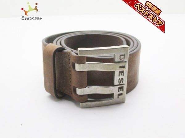 DIESEL ベルト ブラウン 85/34 B-METAL BISCOTTO レザーベルト｜ブラウン｜メンズ｜DIESEL
