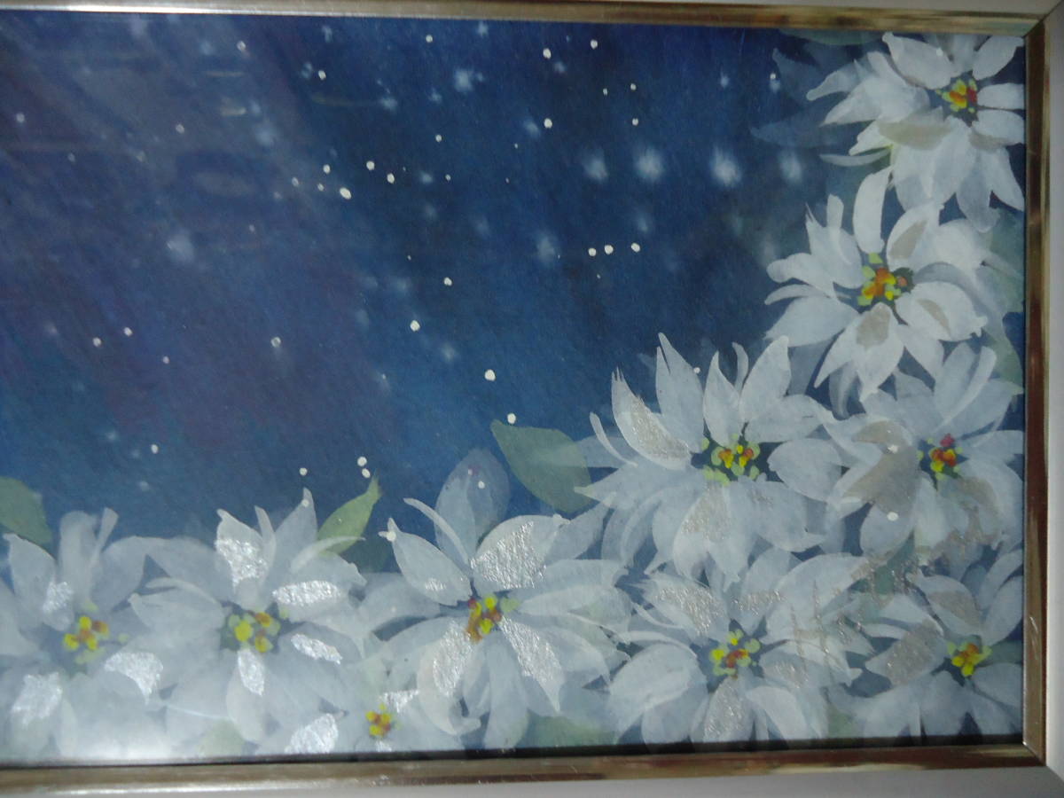 ♪作品整理♪ファンタジック水彩画♪トールペイント♪クリスマス♪ポインセチア♪インテリアアート♪スタンドタイプ♪完成品♪ _2