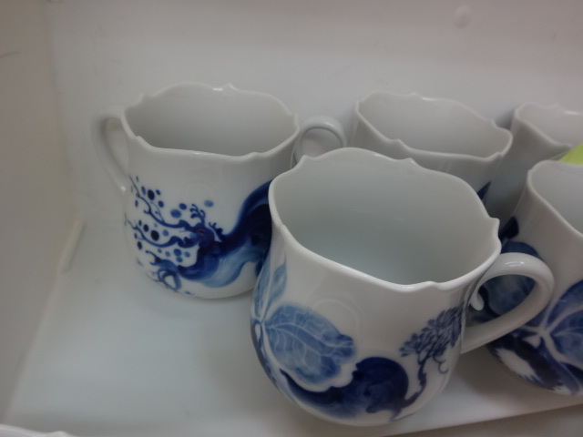 マイセン ブルーオーキッド コーヒー カップ＆ソーサー　6客 セット（1客欠けあり）
