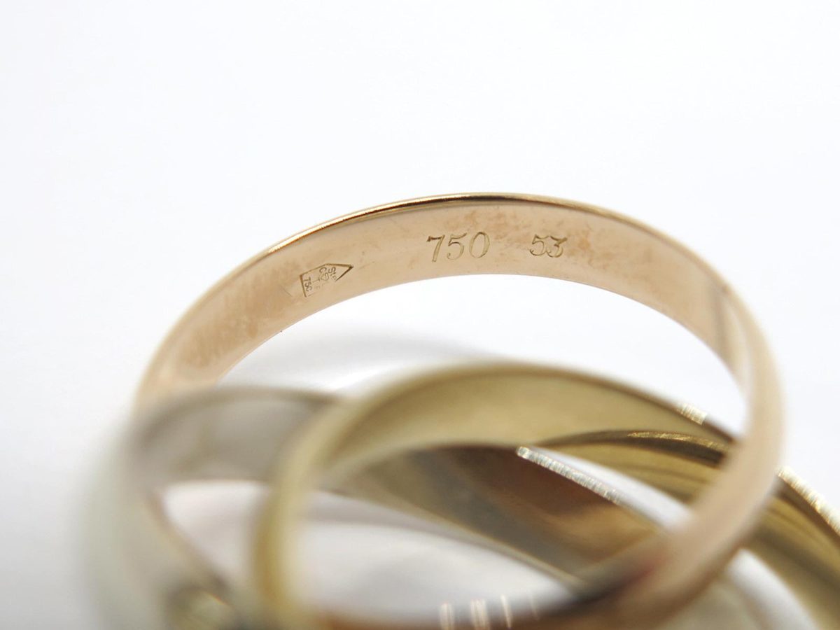 1円〓03楽市〓本物 Cartier カルティエ K18YG/WG/PG スリーカラー 