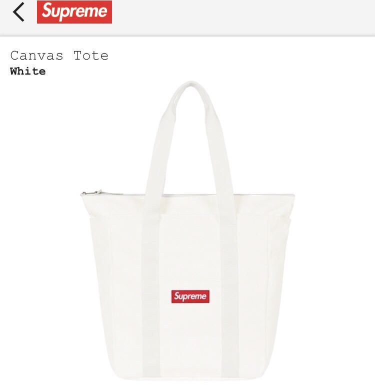 Supreme ホワイト トートバッグ Supreme Canvas Tote white シュプリーム キャンパス トート ホワイト