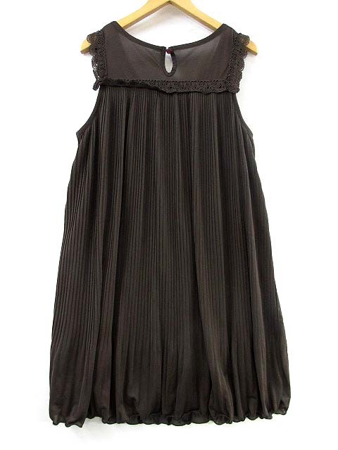 レイビームス Ray Beams ワンピース ノースリーブ プリーツ ペイズリーレース 茶 ダークブラウン M レディース レディースファッション 売買されたオークション情報 Yahooの商品情報をアーカイブ公開 オークファン Aucfan Com