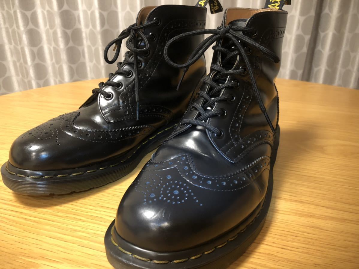 英国製 DR.MARTENS × BEAMS 別注 ウイングチップ スエード 黒 ブラック 