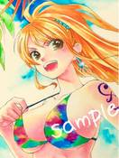 中古 自作イラスト ナミ ワンピース 水着 水彩 原画の価格をみる モバオク落札相場 オークファン Aucfan Com