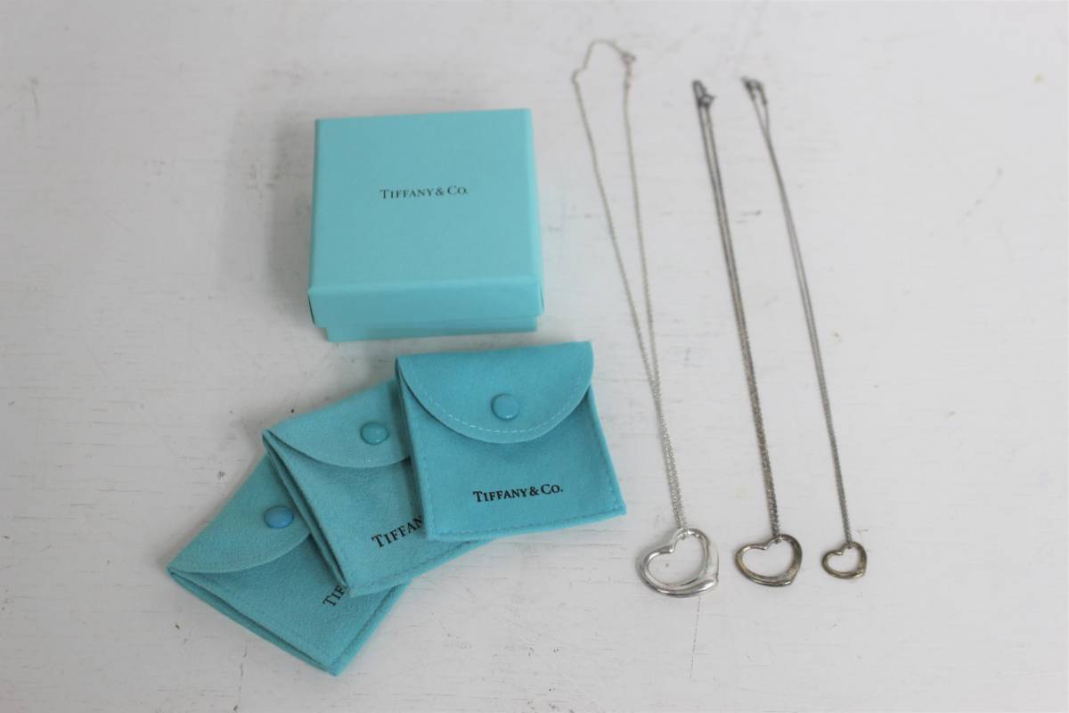 ☆【中古】Tiffany ティファニー SV925 オープンハート ネックレス 3本