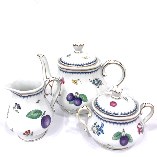 1円 リチャードジノリ イタリアンフルーツ ティーポット クリーマー シュガーポット 洋食器 計3点 セット