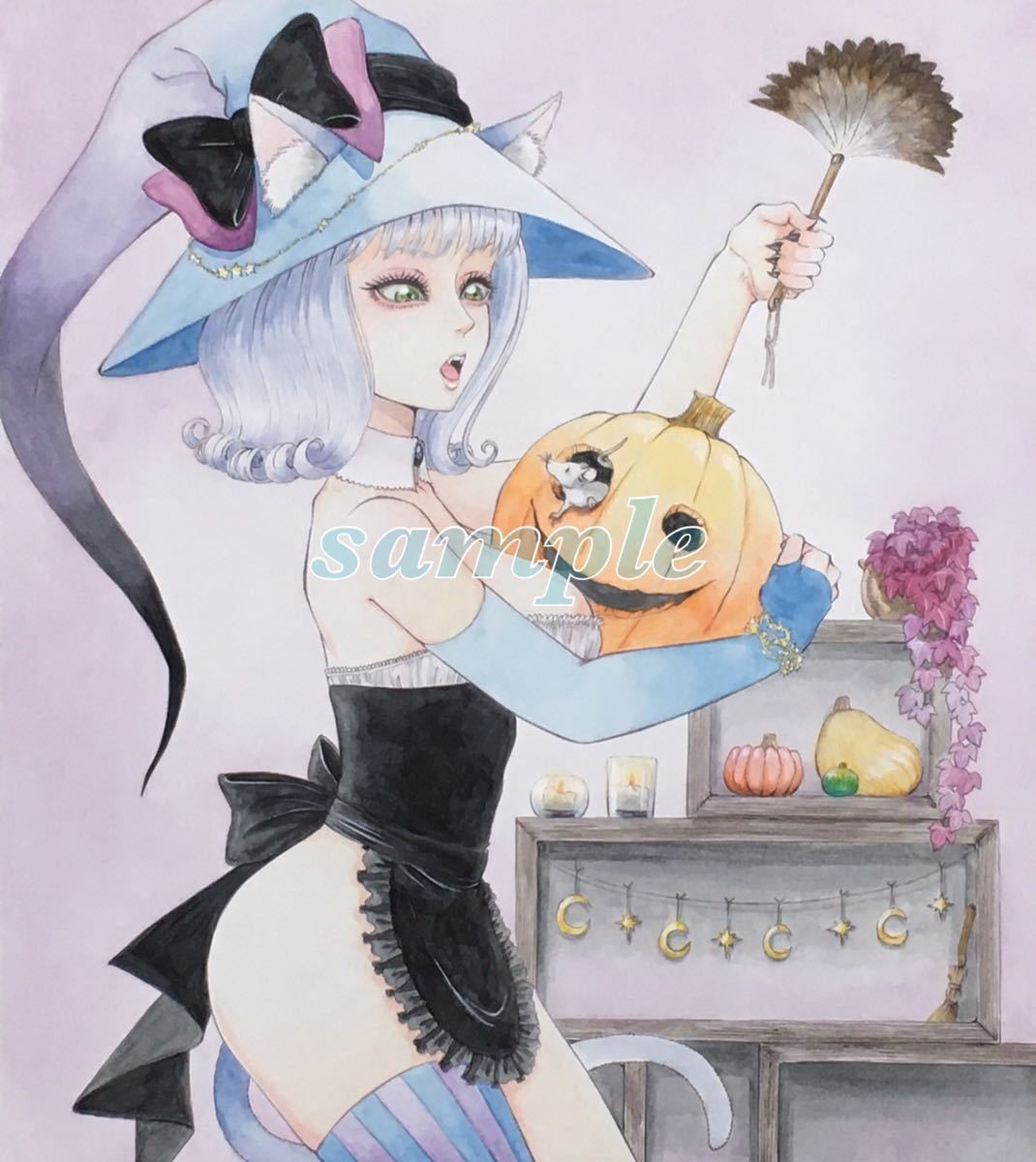 手描きイラスト オリジナル 魔女のお使い猫 ハロウィン ファンタジー 手描きイラスト 売買されたオークション情報 Yahooの商品情報をアーカイブ公開 オークファン Aucfan Com