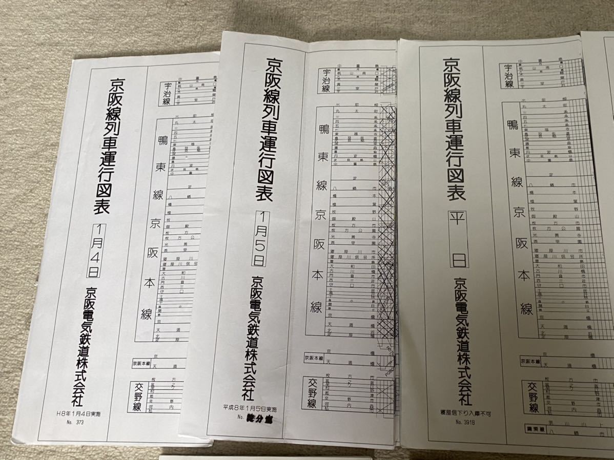 京阪電車 列車運行図表セット