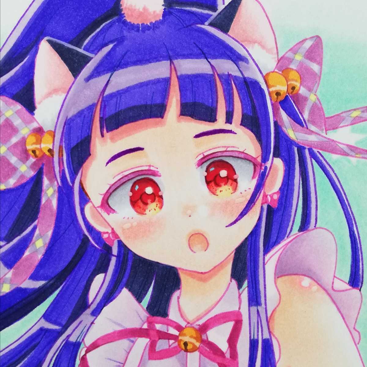 手描きイラスト 十六夜リコ 魔法つかいプリキュア 同人 二次創作 A4