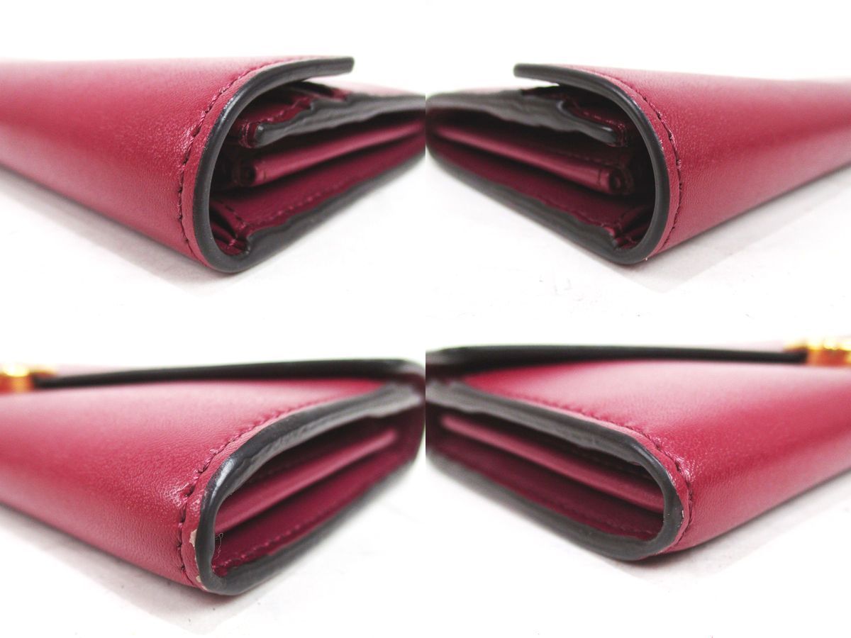 ★m1441 新品未使用!! フェンディ FENDI エフ イズ レザー コンチネンタルウォレット ニつ折長財布 ワインレッド レディース★ FENDI フェンディ ORIGAMI 蓮さんのスペシャルムービー公開！「フェンディ」100周年を記念し BEAUTY “バゲット“バッグは細