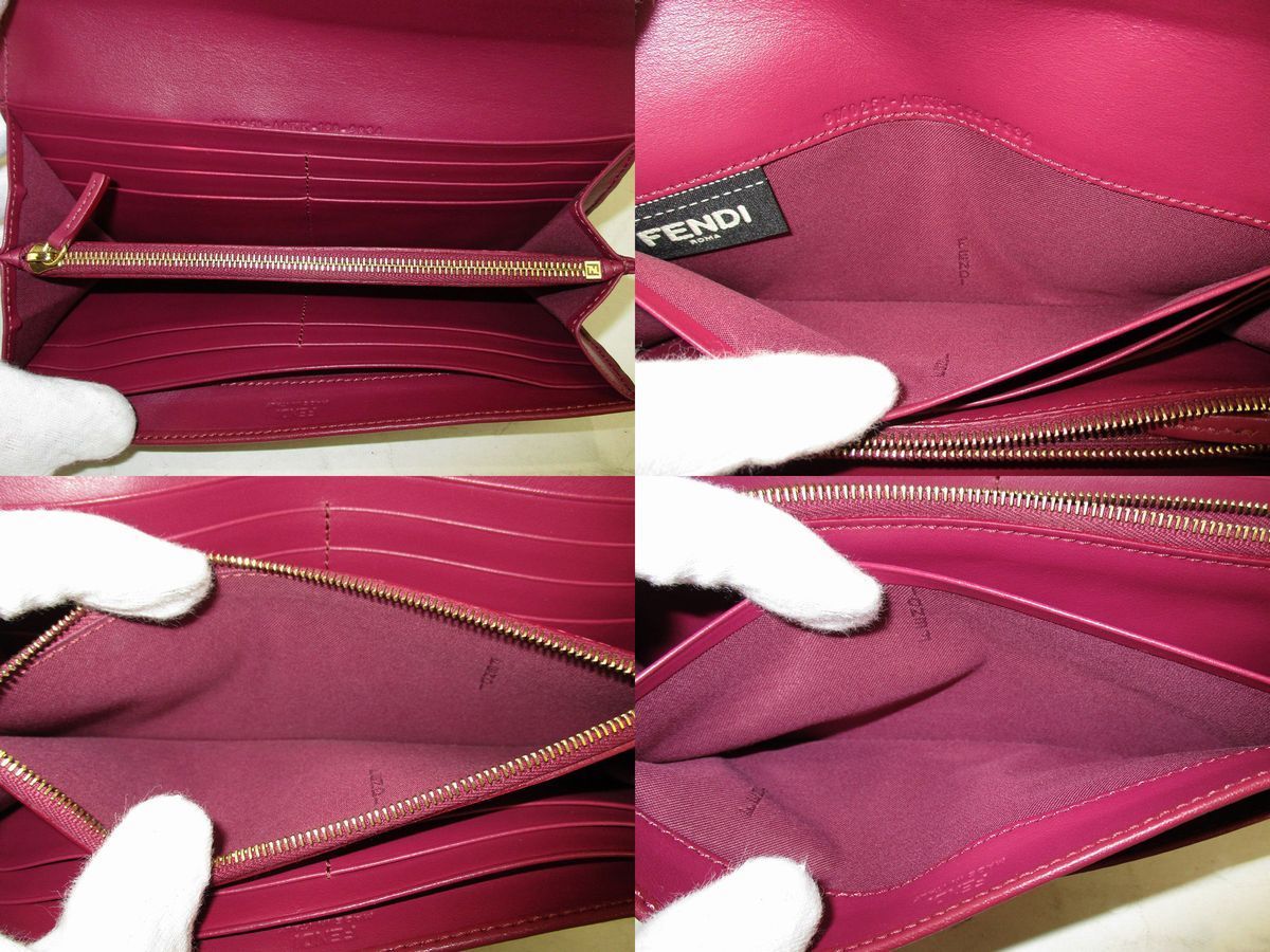 ★m1441 新品未使用!! フェンディ FENDI エフ イズ レザー コンチネンタルウォレット ニつ折長財布 ワインレッド レディース★ FENDI フェンディ ORIGAMI 蓮さんのスペシャルムービー公開！「フェンディ」100周年を記念し BEAUTY “バゲット“バッグは細