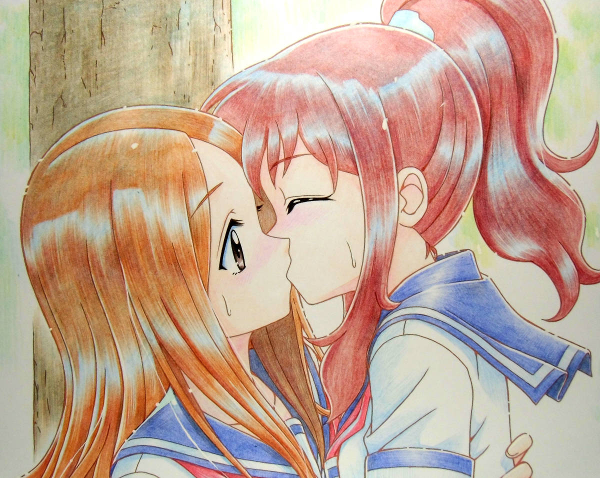 からかい上手の高木さん 青春の一ページ 色鉛筆アート 手描きイラスト 売買されたオークション情報 Yahooの商品情報をアーカイブ公開 オークファン Aucfan Com