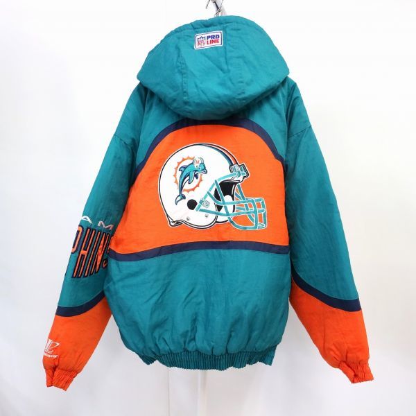 LOGO ATHLETIC NFL マイアミドルフィンズ 中綿ナイロンジャケット 緑