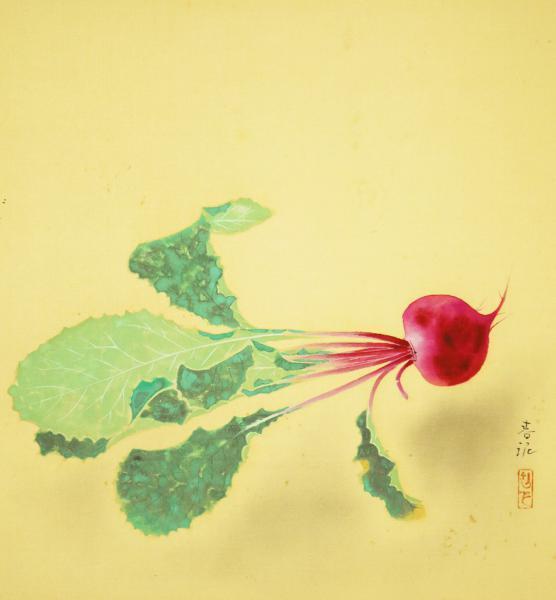 【真作】【WISH】中村春泥「赤かぶ」日本画 掛軸 絹本 　　〇日本美術院院友 師:新井寛方 #20100060 Yahoo!オークション - 日本画 鶴 | 掛軸(掛け軸)販売／表装ご依頼は掛軸いっぷく掛軸