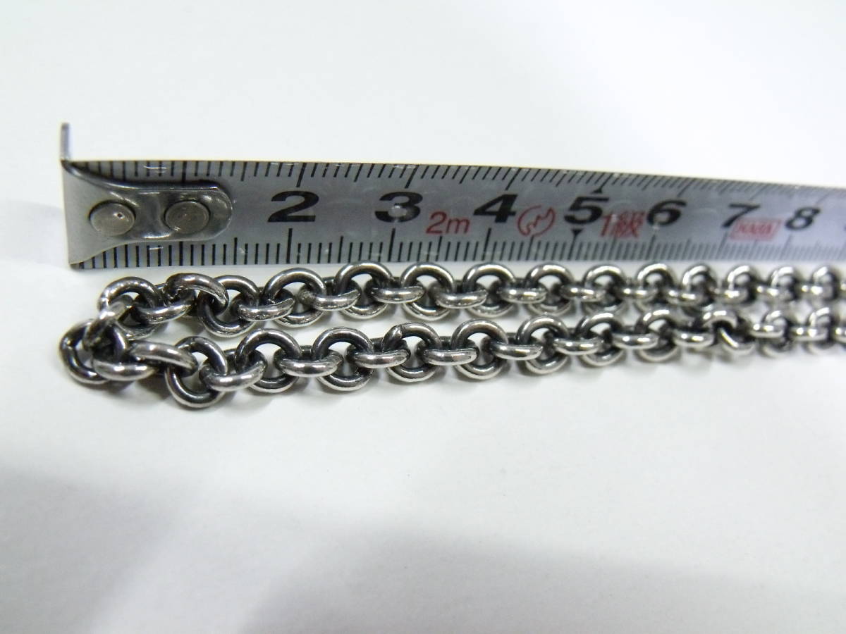 シルバー925 極太 小豆 アズキ チェーン ネックレス 太さ約5.4mm 重さ約30g