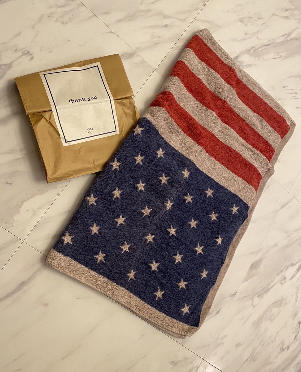 新品 希少 名作 Ron Herman 星条旗 バスタオル ロンハーマン RH USA アメリカ柄 定番 人気 小物 プレゼント用 ラッピング袋 付き 激レア