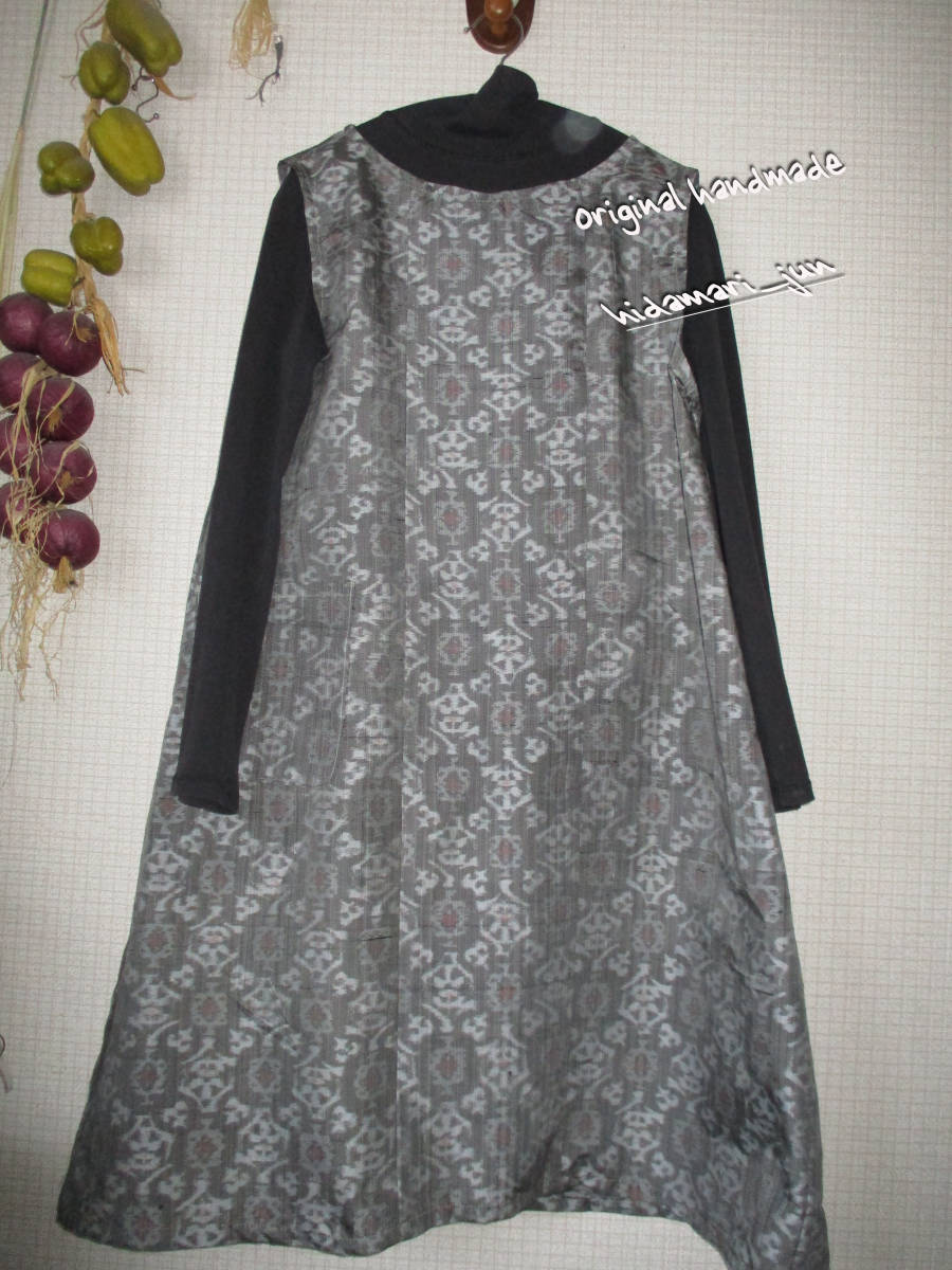 Hidamari着物リメイク ハンドメイド紬幾何学 袖なしaラインシンプルワンピース 女性和服 着物 売買されたオークション情報 Yahooの商品情報をアーカイブ公開 オークファン Aucfan Com