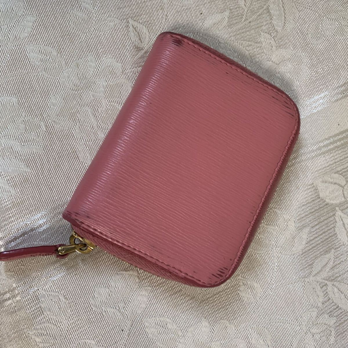 極美品 PRADA プラダ サフィアーノ ミニ財布 二つ折り財布 コンパクト 